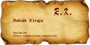 Rehák Kinga névjegykártya